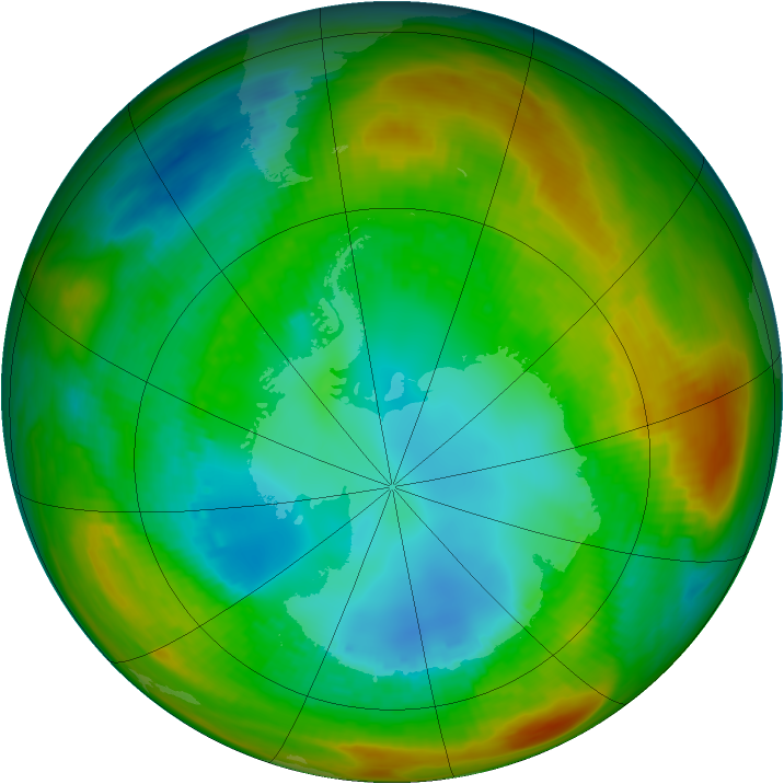 Antarctic ozone map for 13 August 1981